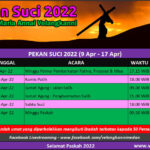 Jadwal Ibadah Pekan Suci 2022